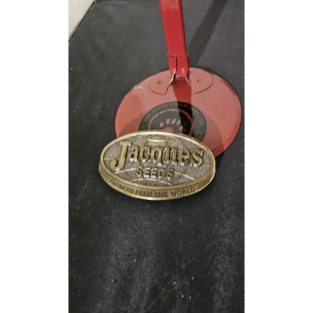JACQUES SEEDS FARMERS FEED THE WORLD LIMITED ED. VINTAGE 1977 BELT BUCKLE USA